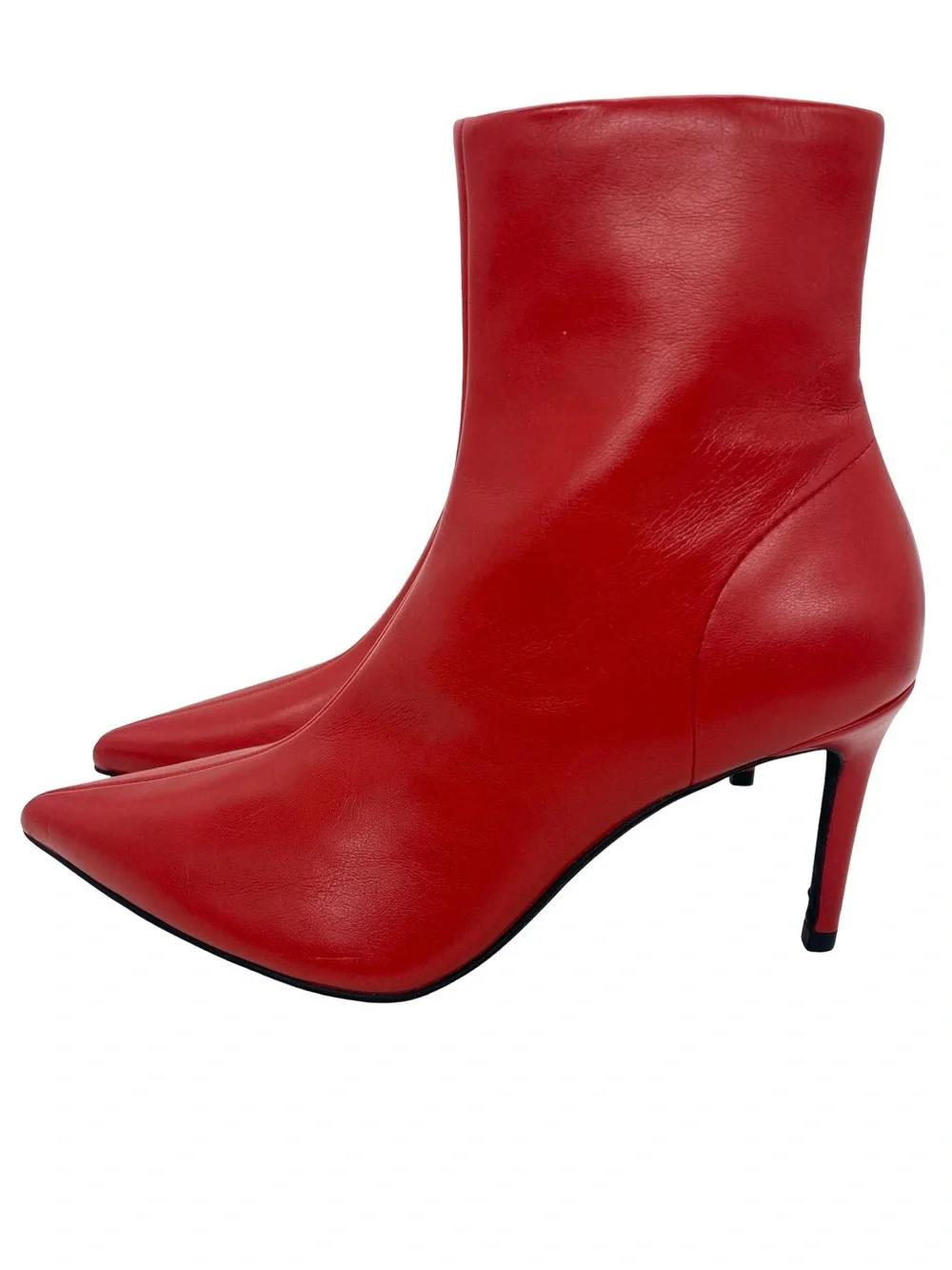 Jeffrey Campbell Nixie Red Pointed Toe Ankle  Stiletto Boots Size 6 Booties